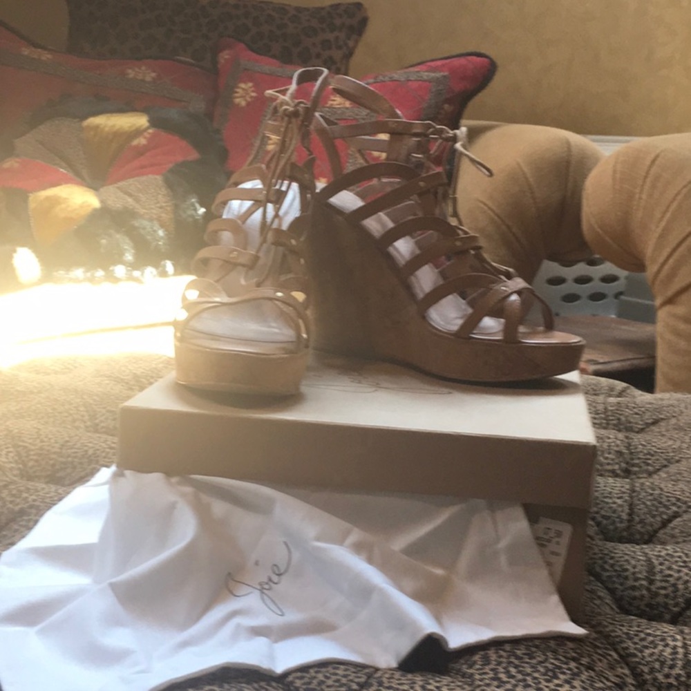 Sexy summer Gladiator JOIE “Larissa” wedge sandals